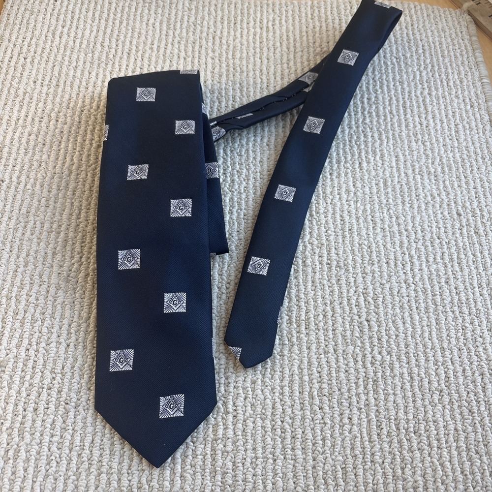 Vintage Tie Freemasonry Dark Blue by Sherman's Cravats